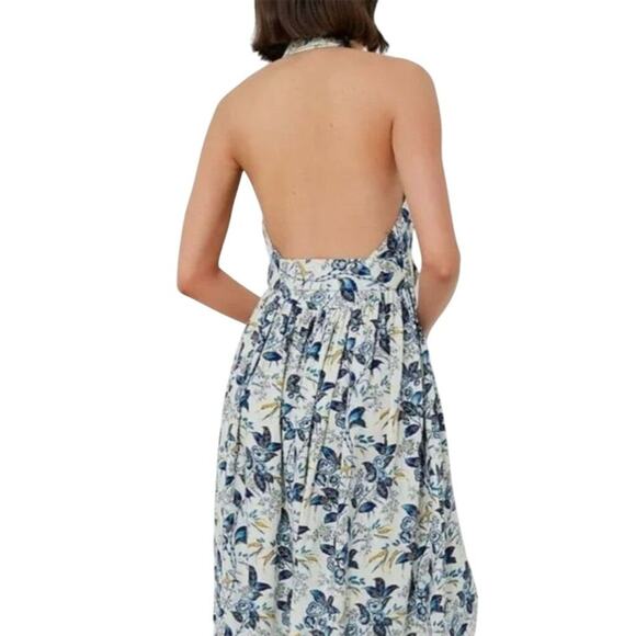 Tuckernuck Women's Size 12 Blue Floral Larkspur Chintz Lena Dress Summer 1617-16 - Picture 2 of 11
